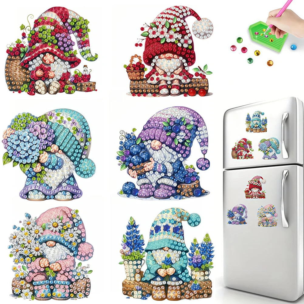 6Pcs Diamond Art Kits Fridge Magnets DIY Art Crafts
