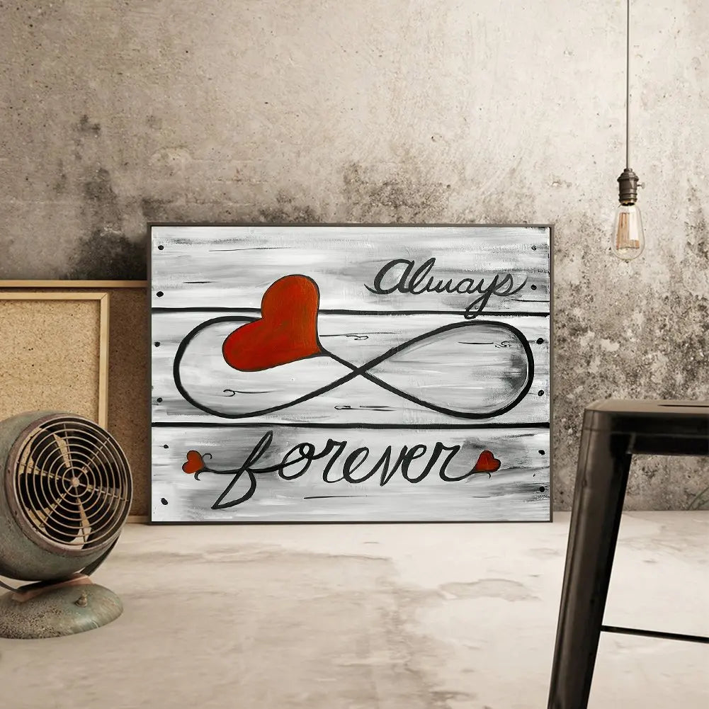 5D Diamond Painting Full Square / Round Family Poster Heart Text Love