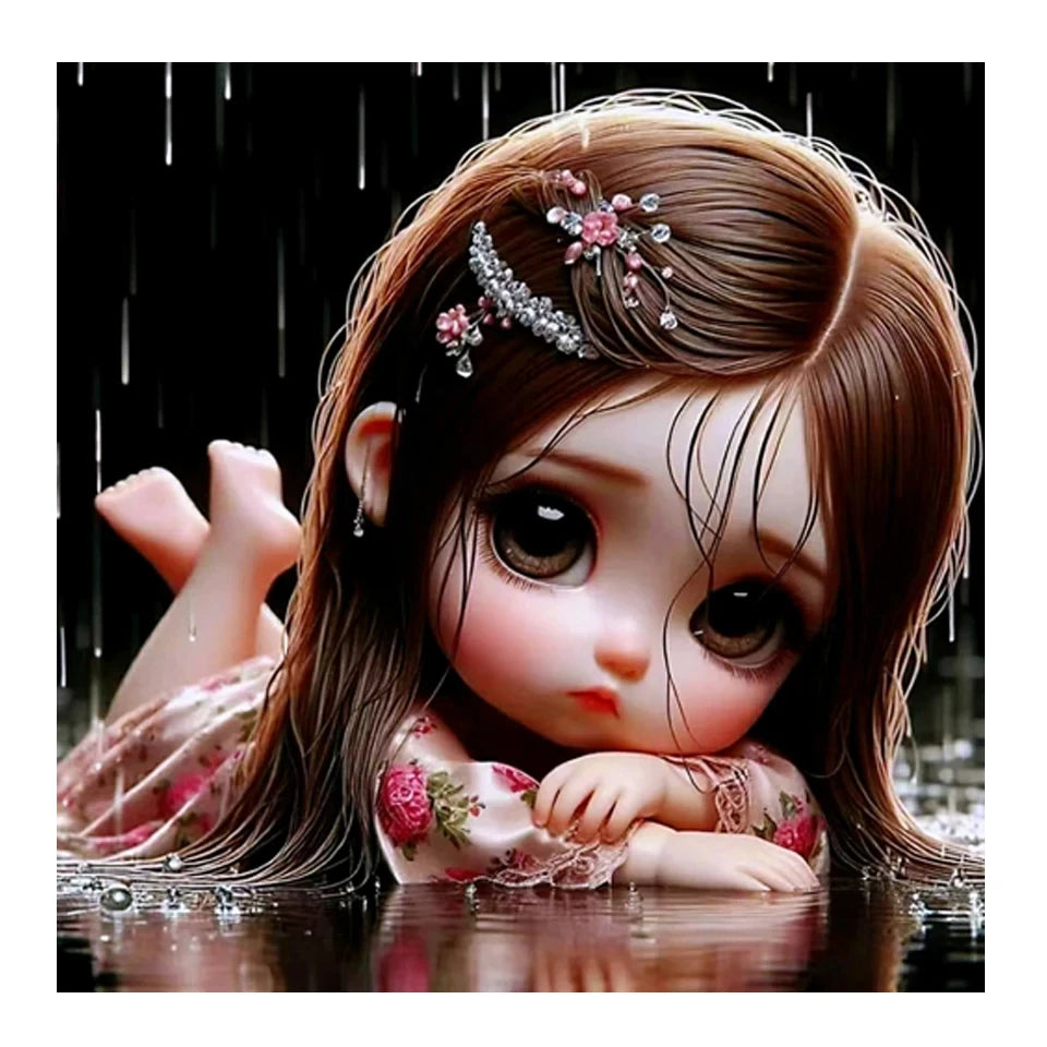Cute Elf Girl With Big Eyes DIY Diamond Painting Kit Cartoon Full Round Drill