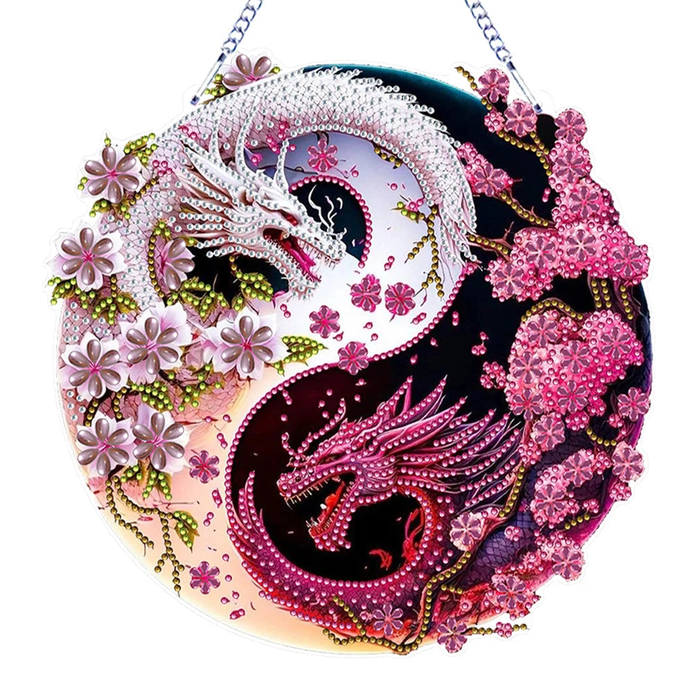 Double Sided Special Shaped Cute Animal Rhinestone Diamond Art Window Pendants, DIY Diamond Painting Hanging Ornament For Adults