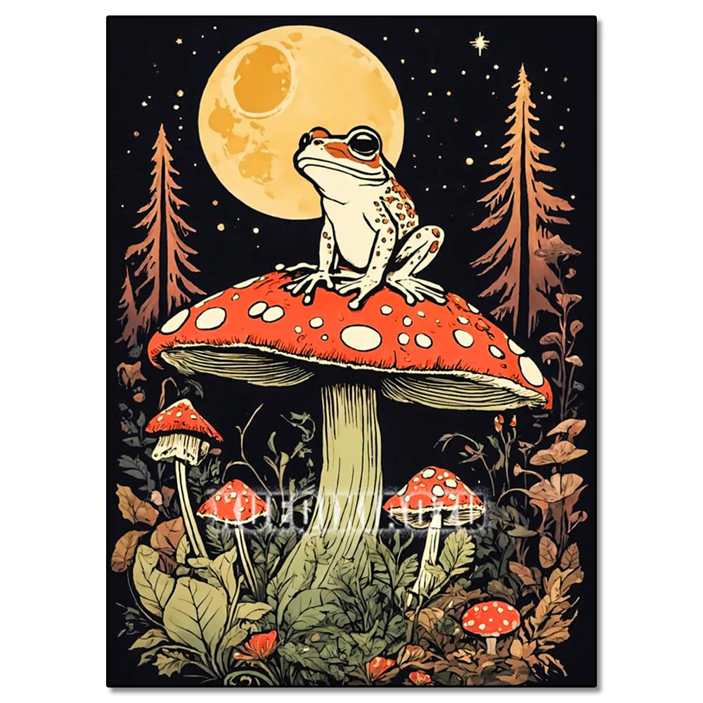 5D DIY Diamond Painting Kit Mushroom, Butterfly, Frog