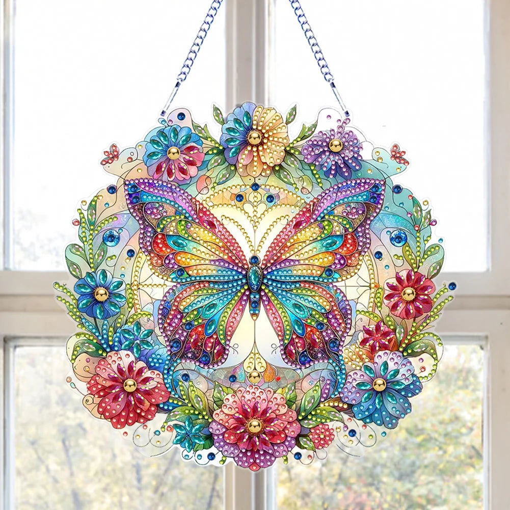 Double Sided Special Shaped Cute Animal Rhinestone Diamond Art Window Pendants, DIY Diamond Painting Hanging Ornament For Adults