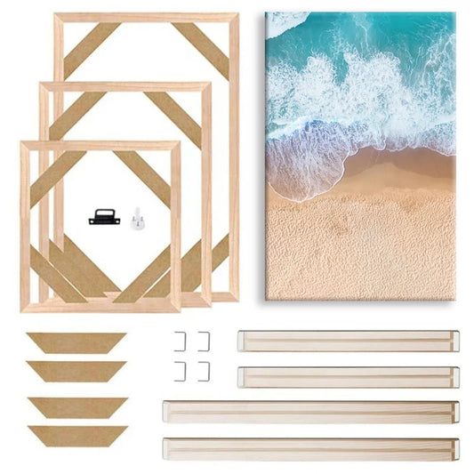 Various Sizes Canvas Frame, Wooden Frames Natural Wooden, Diamond Painting Frames Canvas, Wood Wall Frame