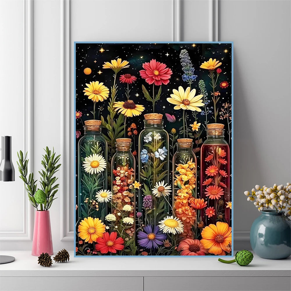 Momoart Diamond Mosaic Flower DIY Diamond Painting Bottle