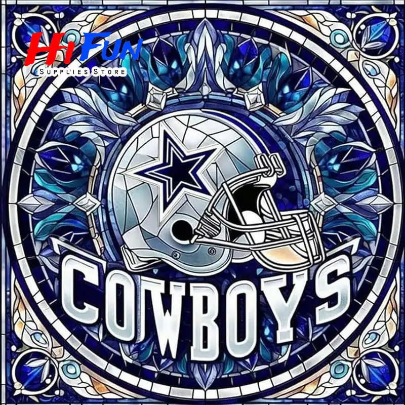 Full Drill Diamond Painting American Traditional Style Football Helmets For Sports Fans Full Square / Round Drill
