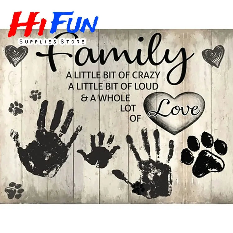 5D Diamond Painting Full Square / Round Family Poster Heart Text Love