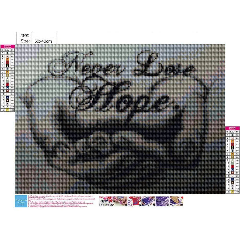 5D Diamond Painting Full Square / Round Family Poster Heart Text Love