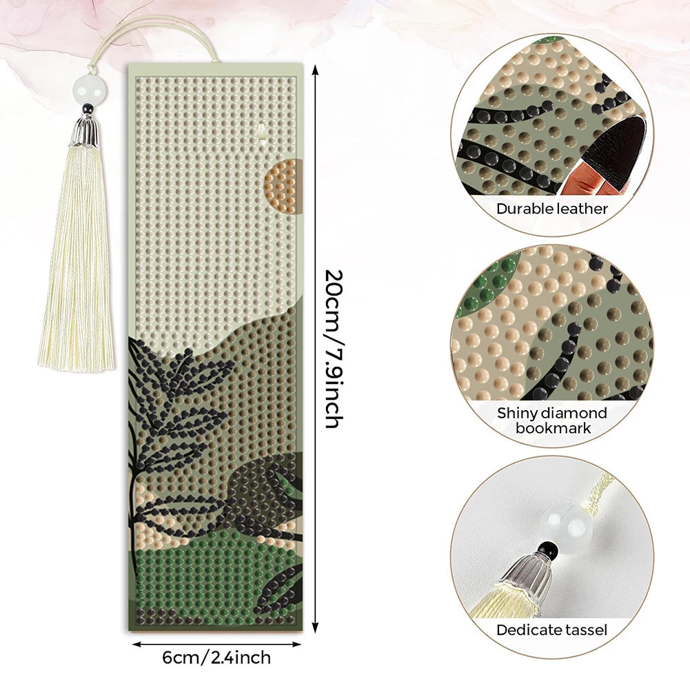 3Pcs Animal DIY Diamond Painting Bookmark With Crystal Pendants