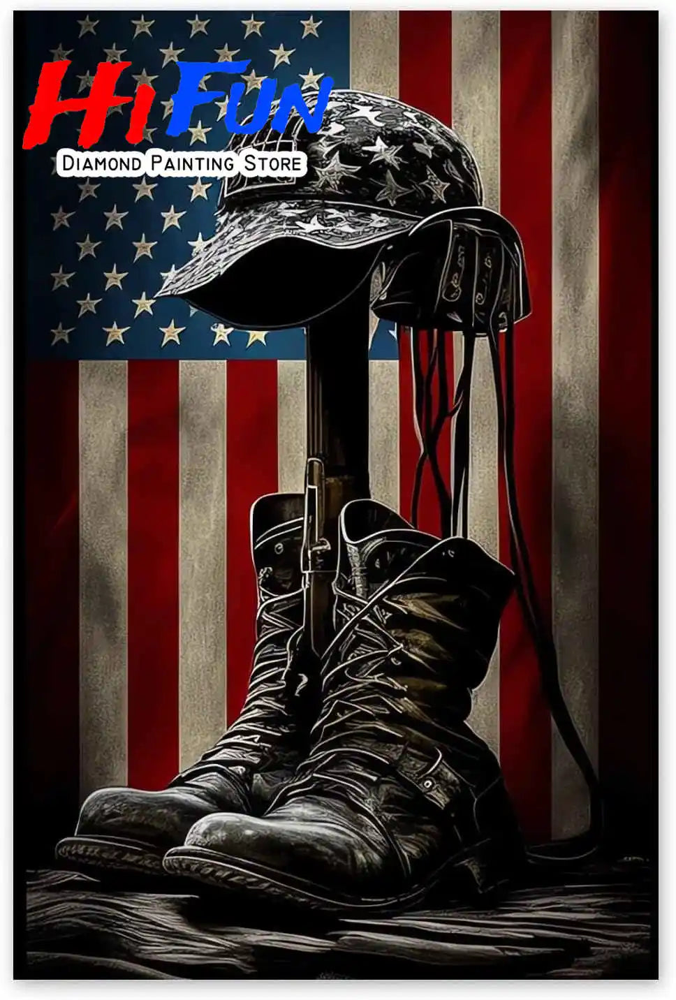 American Flag / Boots 5d DIY Diamond Painting Kits Full Square / Round Drills
