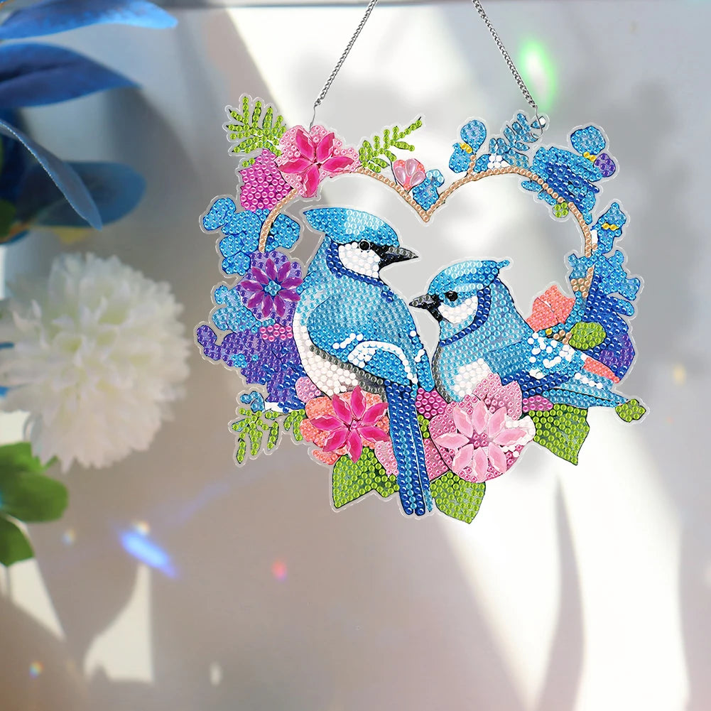 Acrylic Butterfly Single-Sided Diamond Painting Hanging Pendant Diamond Art Hanging Pendant 5D DIY Diamond Painting Dots Pendant