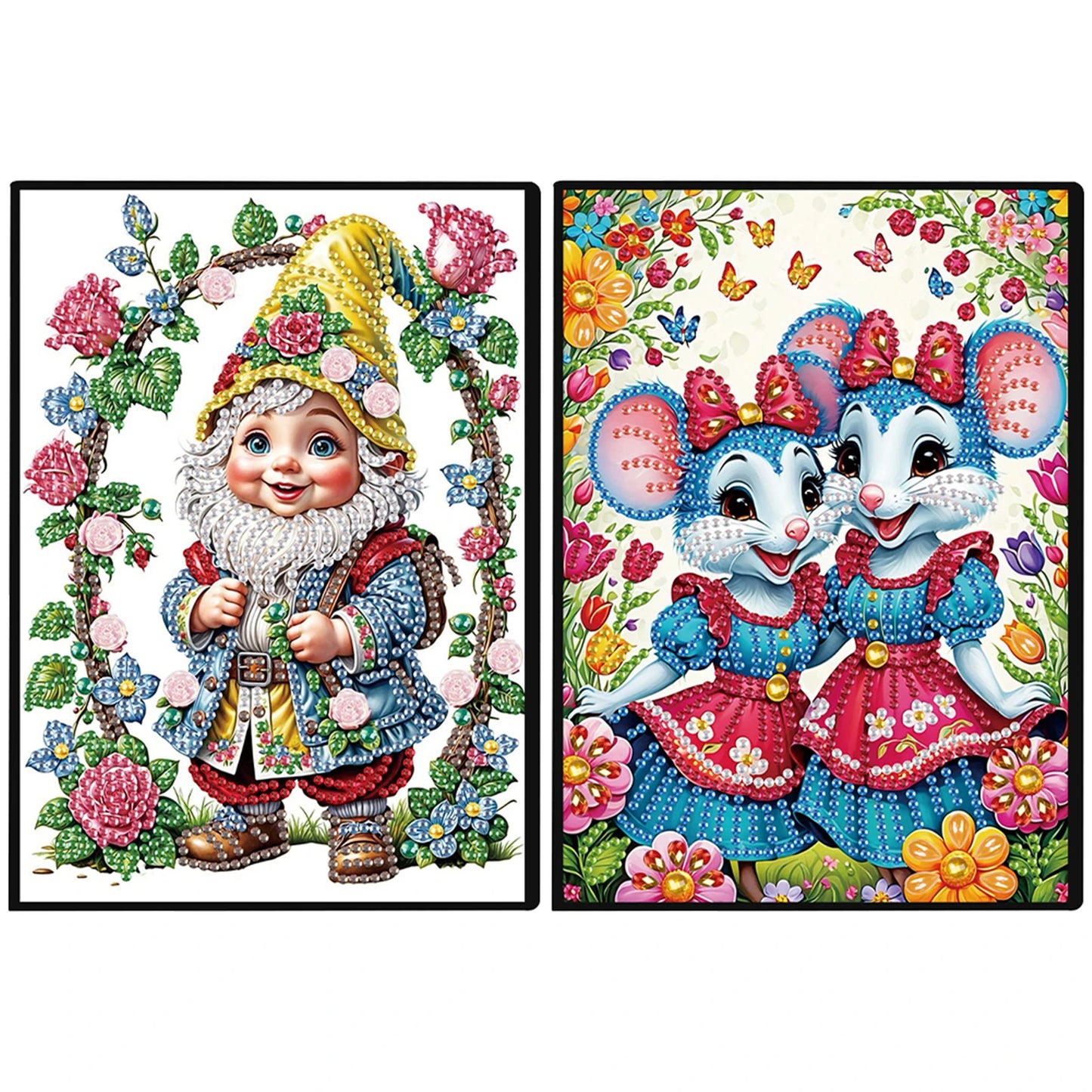 2pcs Partial DIY 50 Pages A5 Diamond Painting Notebook, Special Shaped 5D Crystal Art Painting Sketchbook