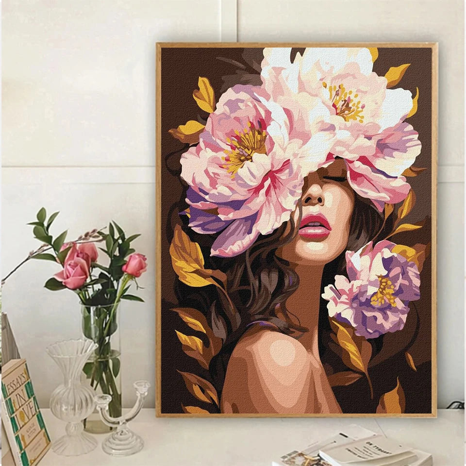 DIY Diamond Painting Beauty Girl Diamond Art Painting Full Square / Round Flower 5D