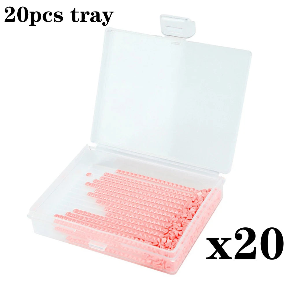 HOMFUN Diamond Painting Tray Storage Box With Lid, 5D Drill Accessories Tools Beading Curved Lock Buckle Plates