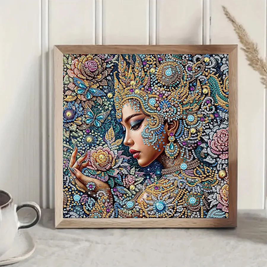 1pc 5D DIY Artificial Irregular Diamonds Painting Set For Adults Beginners, Pattern Rhinestones Art For Home Wall Decoration