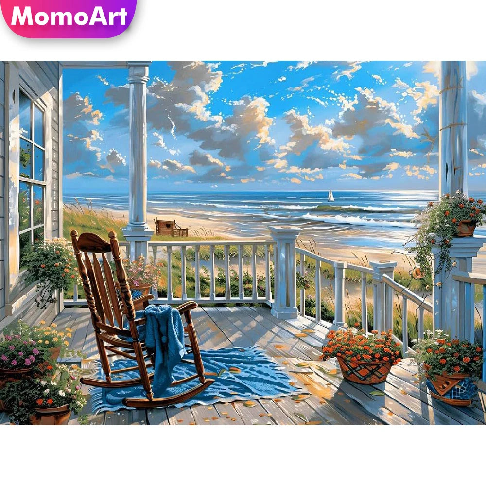 Full Square or Round DIY Diamond Painting Seaside Landscape