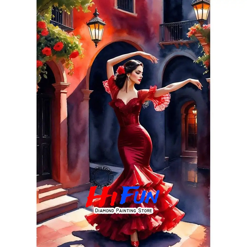 DIY Diamond Painting Mosaic Flamenco Dancer Full Square/Round Drill