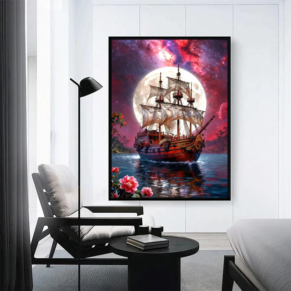 EverShine Diamond Painting Ship / Sailboat Moon Full Square / Round Drill 5D DIY