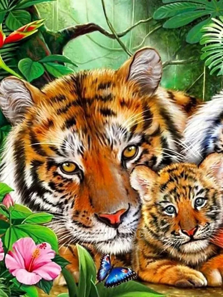 5D DIY Diamond Painting Tiger / Cheetah Full Square / Round Drill