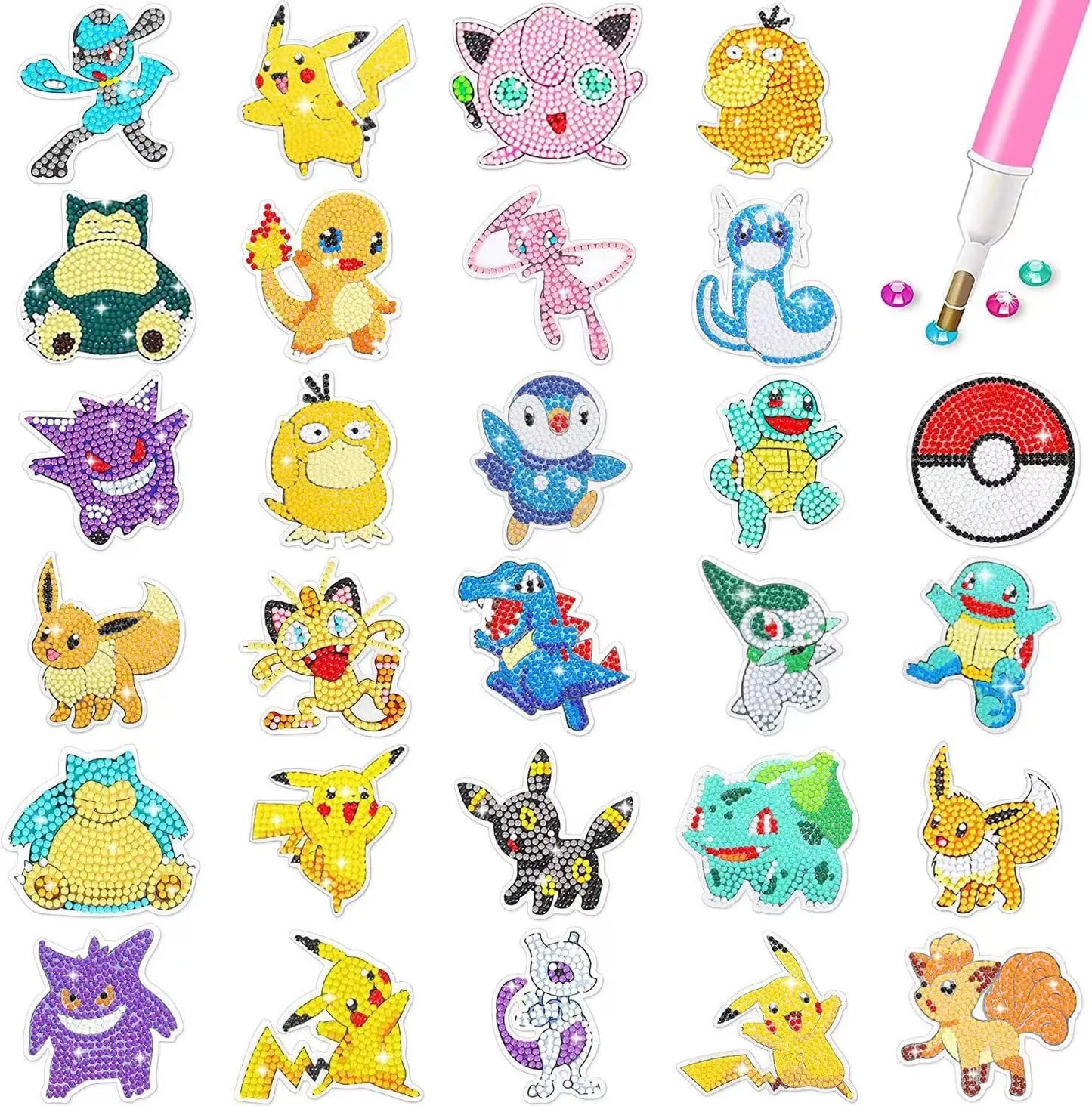 Pikachu Digimon Diamond Painting Sticker DIY Animal Character Cartoon Stickers