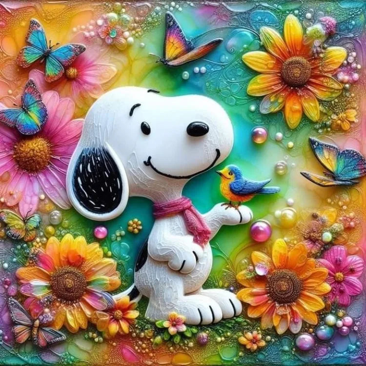 Cute Snoopy Peanuts DIY Diamond Art Painting Kits Full Round Drill