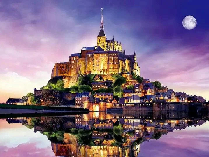 France Castle Mont Saint Michel Diamond Painting Kit 5D DIY Diamond Embroidery Cross Handmade Art Exquisite Gift Home Decoration