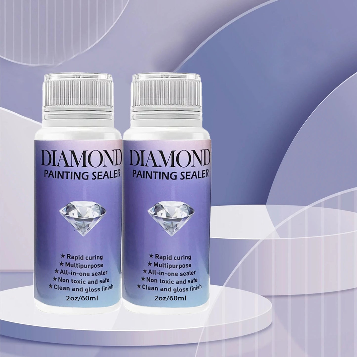60ML/ 120ML/ 200ML Diamond Painting Sealer With 3 Pcs Brushes Diamond Painting Glue Permanent Hold & Shine