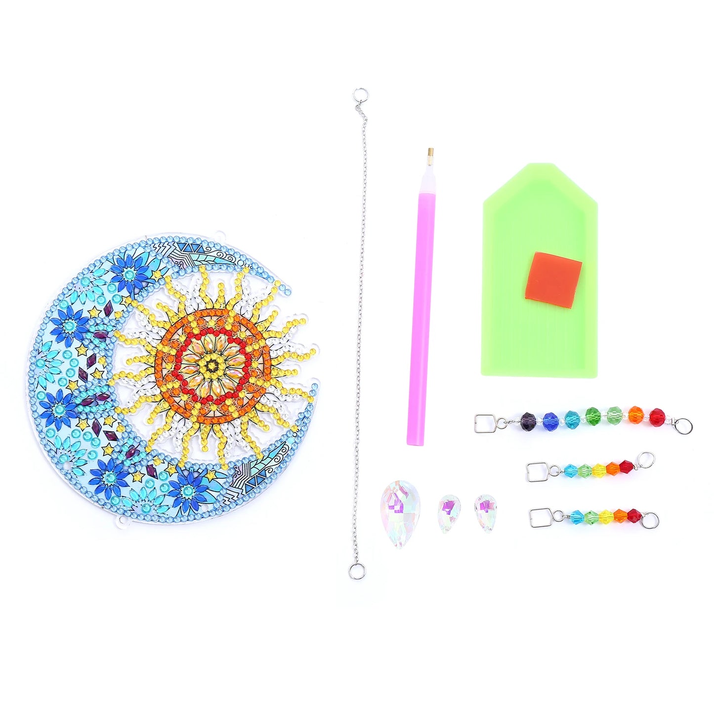 1pc/Set DIY Sun and Moon Diamond Painting Sun Catchers Double Sided Windchimes With Crystal Diamond Art