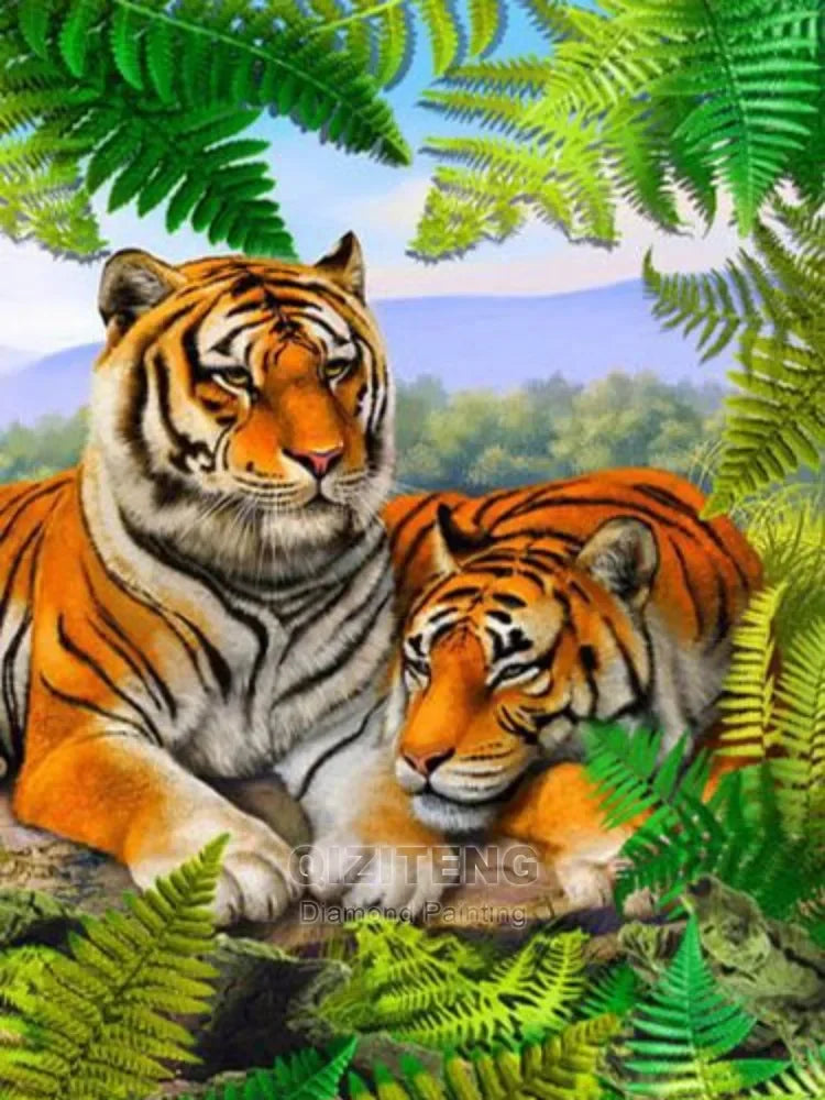 5D DIY Diamond Painting Tiger / Cheetah Full Square / Round Drill
