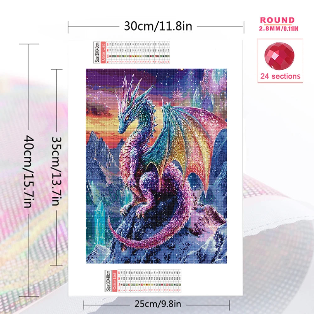 Momoart 5D DIY Diamond Painting Dragon Full Square Round Drills