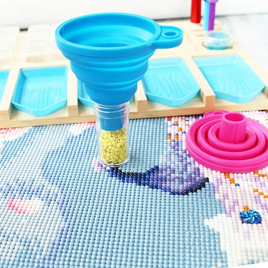 1PC DIY Diamond Painting Cross Stitch Funnel Drill Retractable Foldable Drill Tools Embroidery Daimond Mosaic