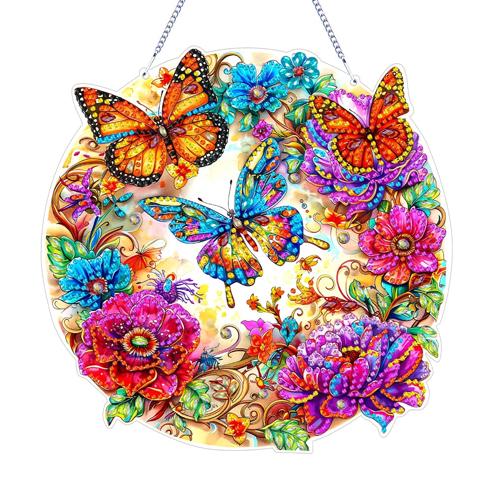 Double Sided Special Shaped Cute Animal Rhinestone Diamond Art Window Pendants, DIY Diamond Painting Hanging Ornament For Adults