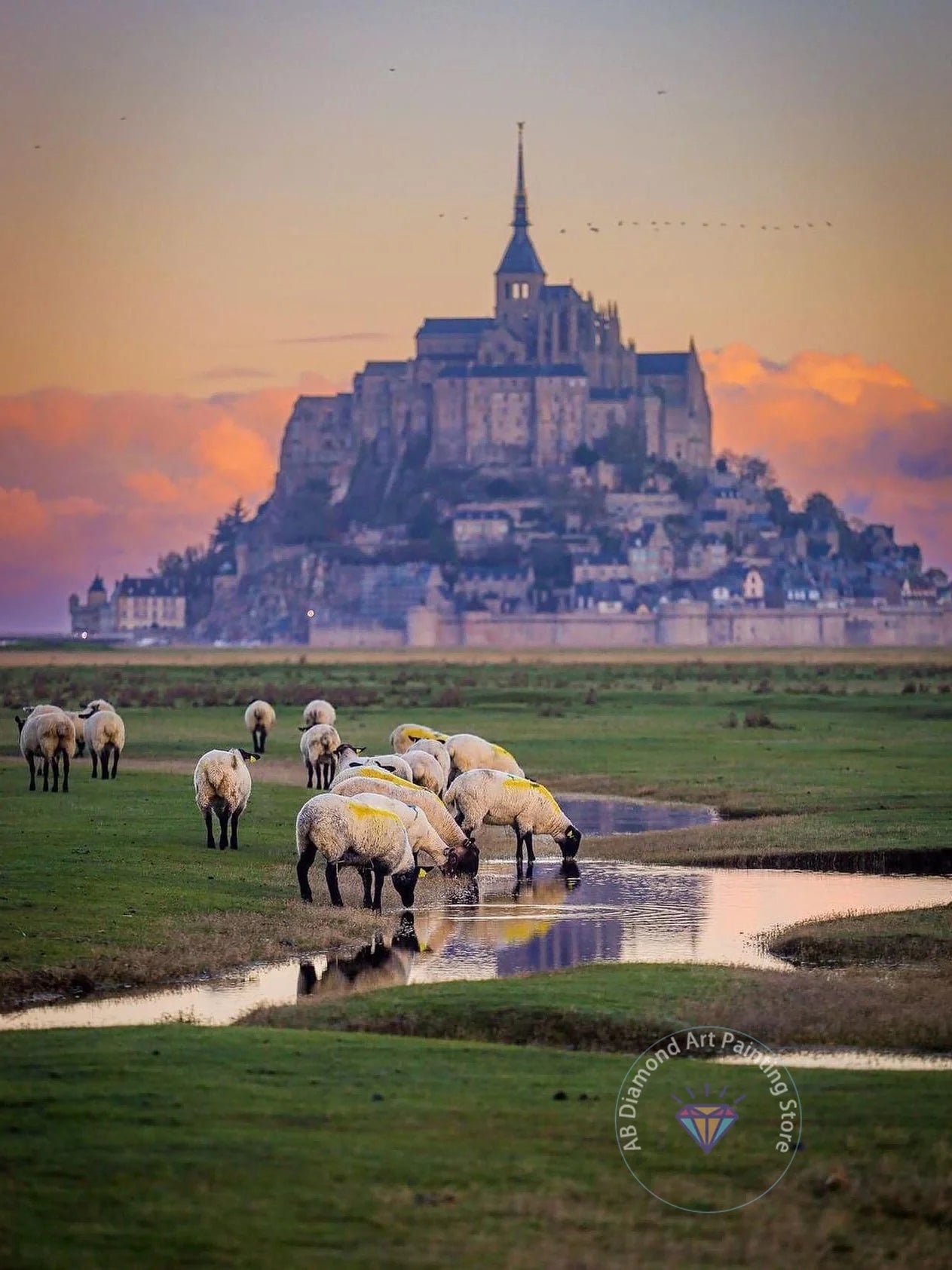 France Castle Mont Saint Michel Diamond Painting Kit 5D DIY Diamond Embroidery Cross Handmade Art Exquisite Gift Home Decoration