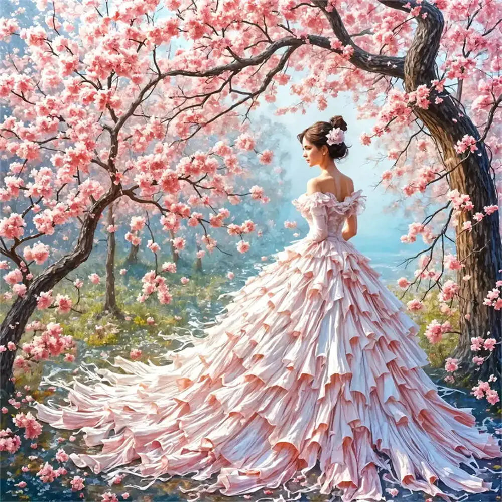 Momoart Diamond Painting Woman Tree Flower Mosaic Full Square / Round Drills
