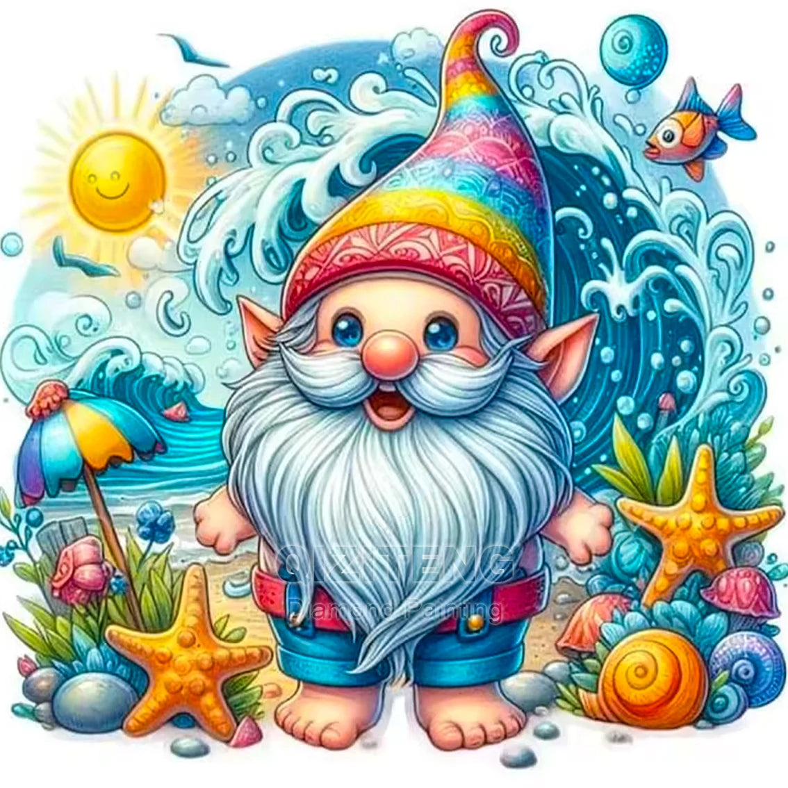 DIY Christmas Diamond Painting Gnome Full Diamond Mosaic Cartoon Elf Cross Stitch Set Art Festival Home Decoration Gift