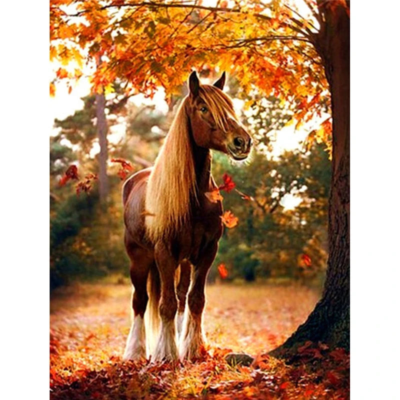 Yumeart DIY Diamonds Painting Horse Mosaic Full Square Drills