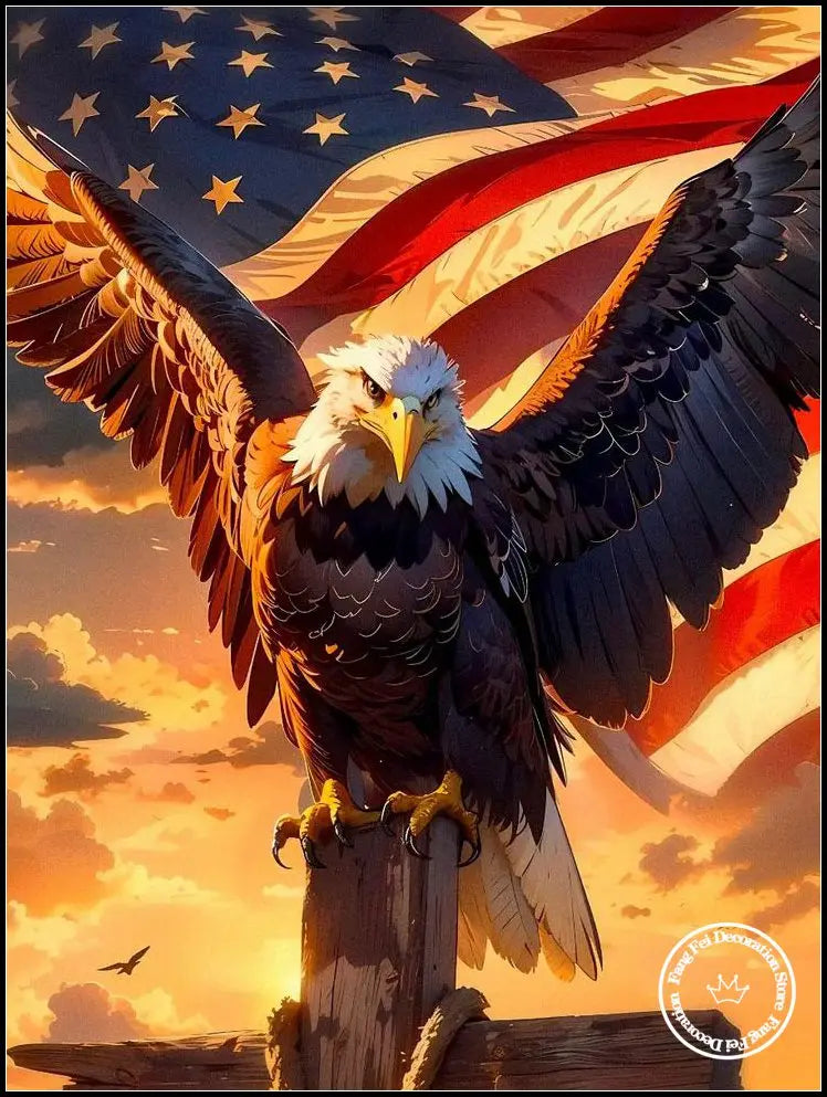 5D DIY Full Drill Eagle Animal Diamond Rhinestone Painting Bald Eagle Cross Stitch Kit Embroidery Picture Mosaic Home Decoration