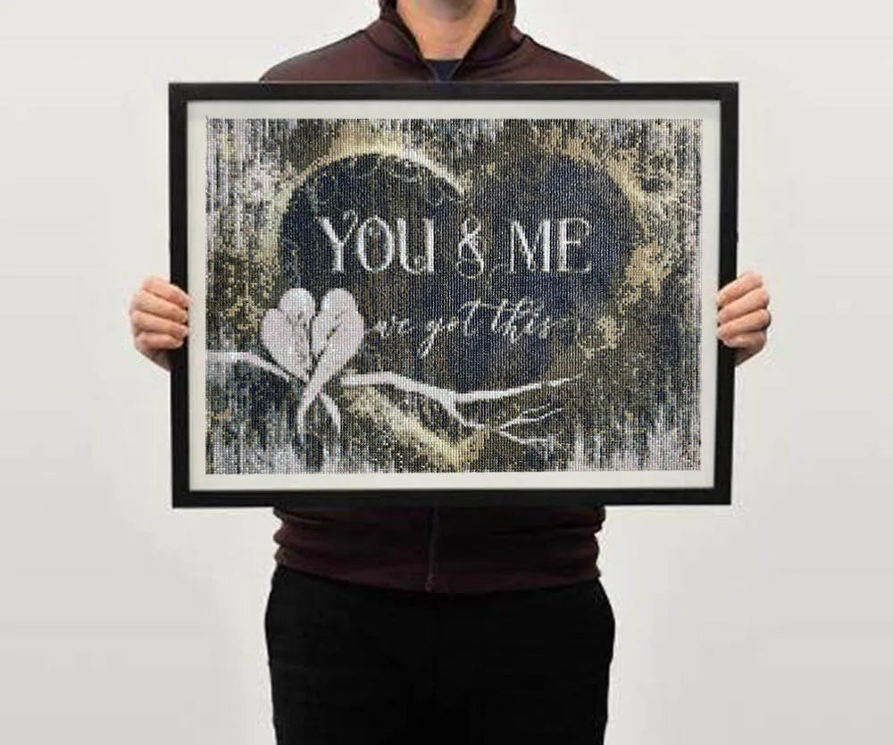 5D Diamond Painting Full Square / Round Family Poster Heart Text Love