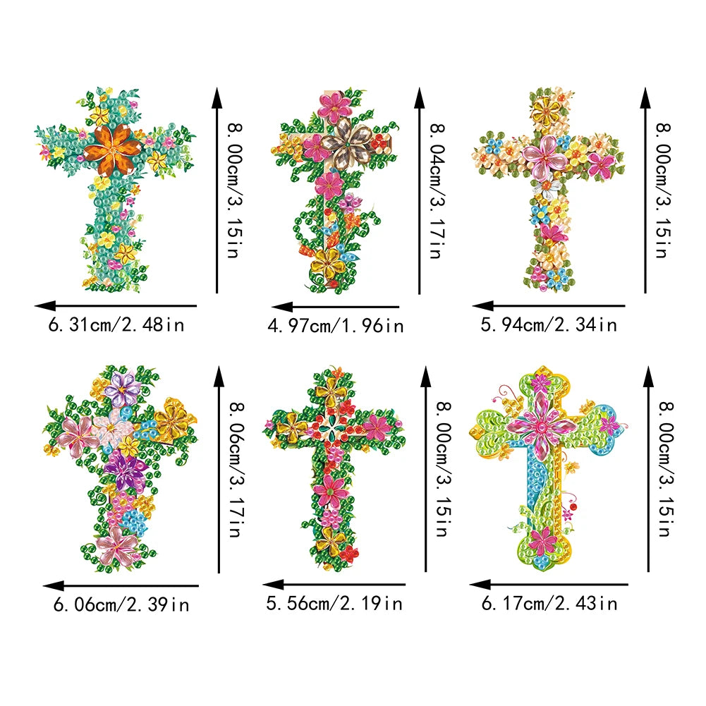 6Pcs Diamond Art Kits Fridge Magnets DIY Art Crafts