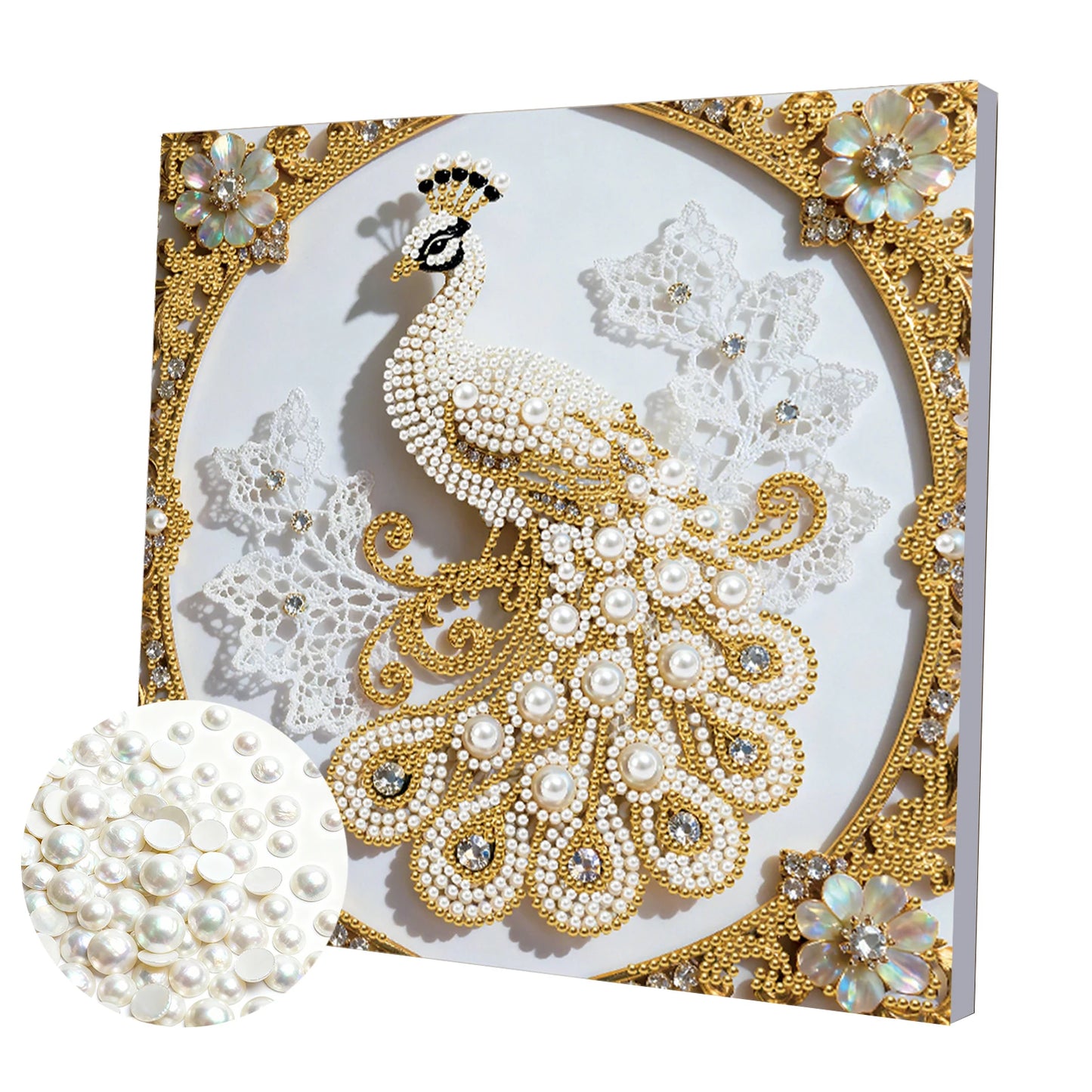 Pearl Painting Kit Pearl Gem Paintings Picture Arts Craft 25x25cm With Frame