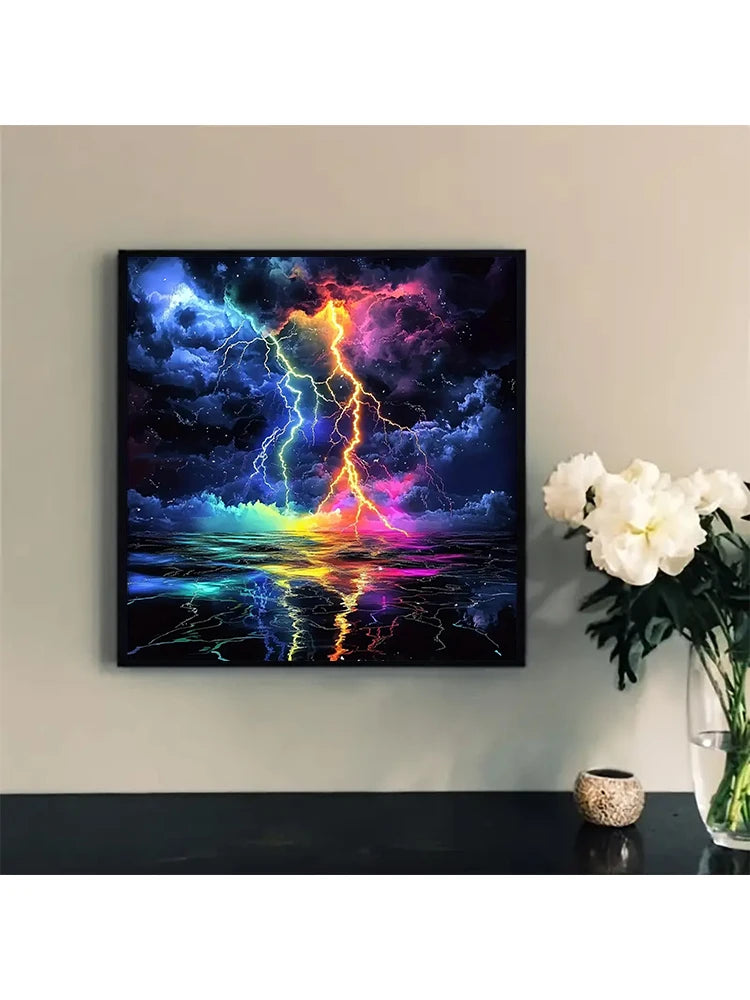 Colorful Lightning Diamond Painting Full Round Drill DIY Diamond Art
