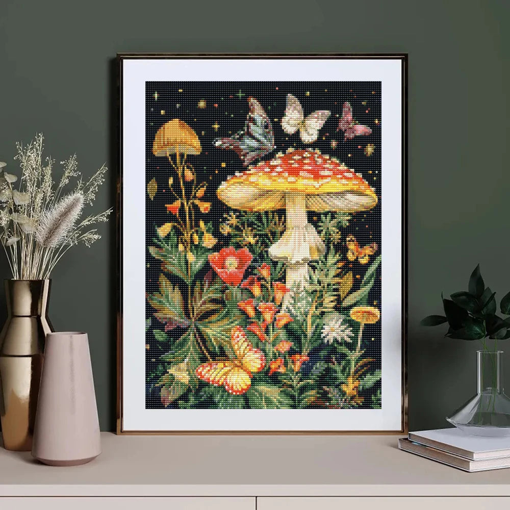 5D DIY Diamond Painting Kit Mushroom, Butterfly, Frog