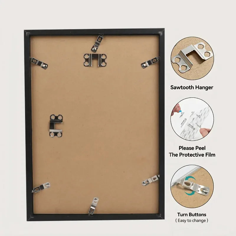 21x30cm & 30x40cm Black Photo Frame Hung on Wall Photo Frame Poster Certificate Canvas Canvas Display Frame Picture Decor