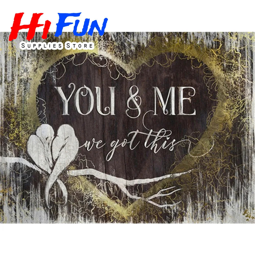 5D Diamond Painting Full Square / Round Family Poster Heart Text Love