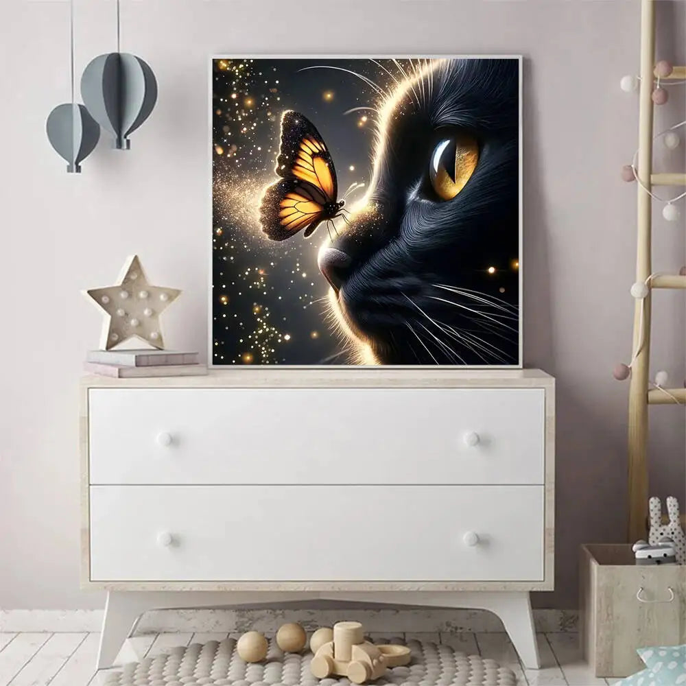 Evershine Diamond Black Cat & Butterfly DIY Full Square / Round Drill