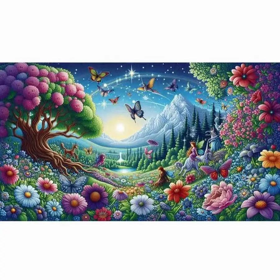 Diamond Painting Large Size Cherry Blossom Moon Landscape DIY Full Square / Round