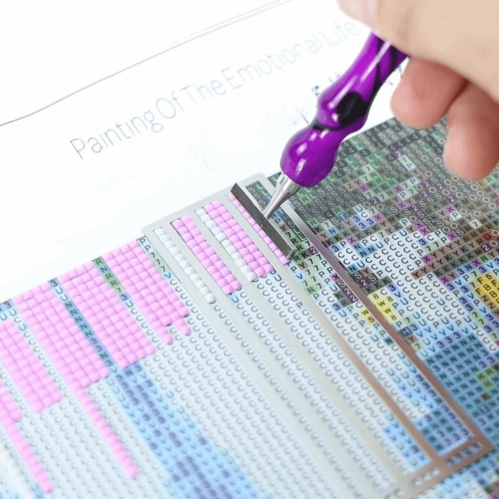 DIY Diamond Painting Ruler Textured Grid Tool Non-Slip Straight Drill Ruler Metal Diamond Painting Drill Ruler