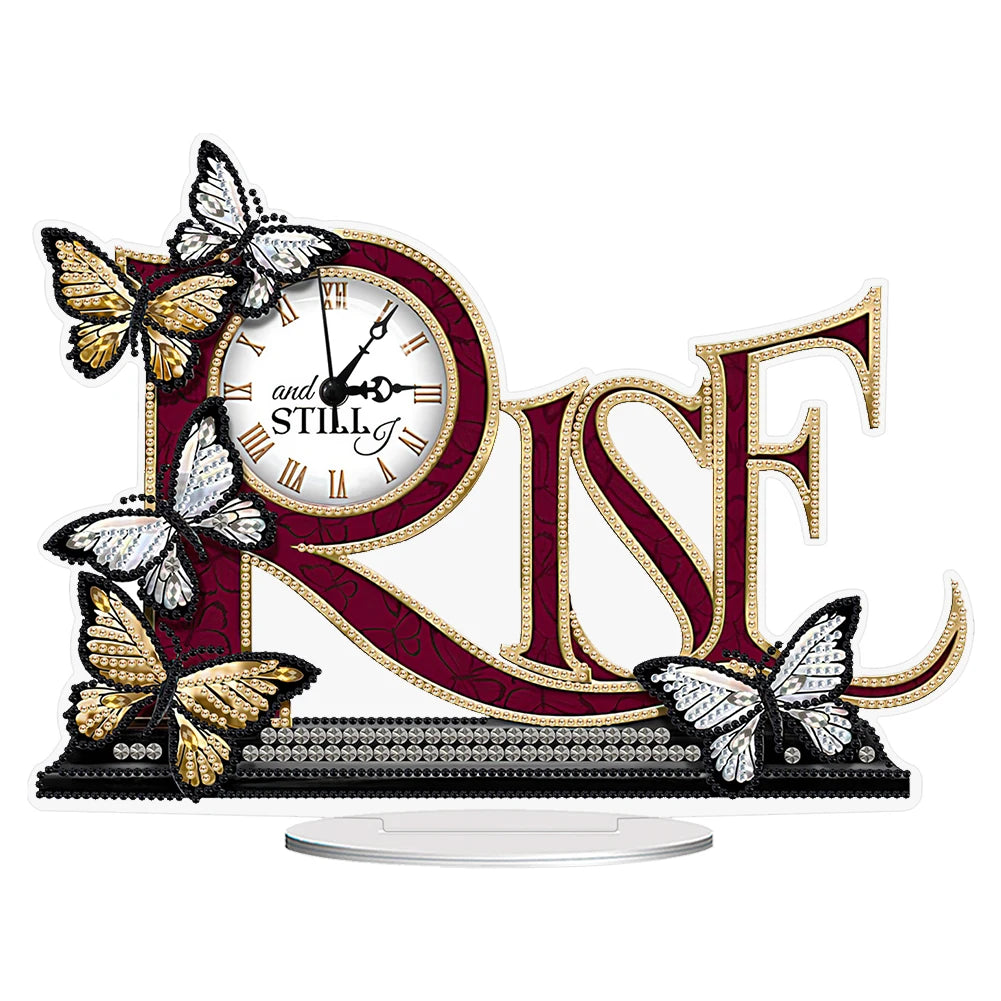 Acrylic Special Shaped Animal Flower, DIY Diamond Glitter Art Clock
