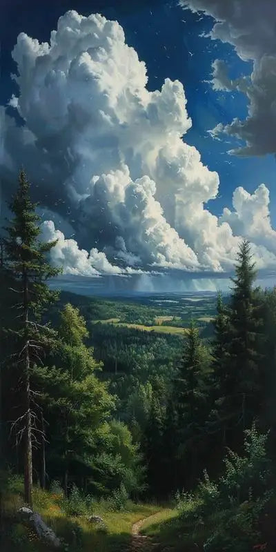 Lightning Forest Landscape, Large Size DIY Diamond Arts Painting Kits Full Square / Round Drill
