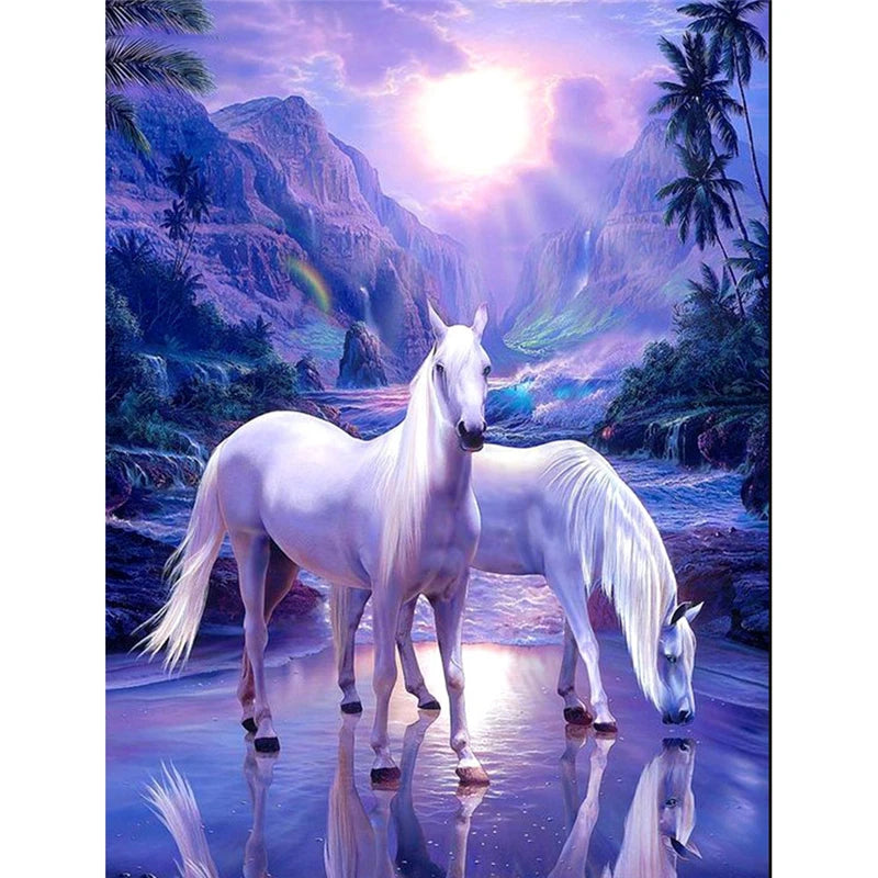 Yumeart DIY Diamonds Painting Horse Mosaic Full Square Drills