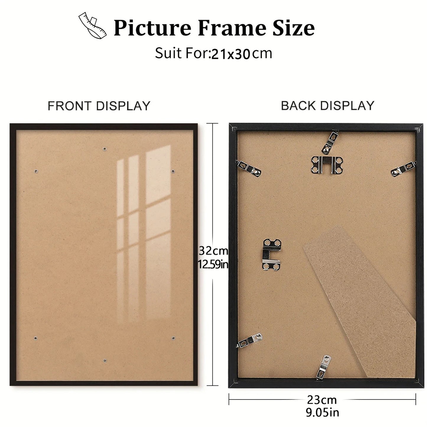 21x30cm & 30x40cm Black Photo Frame Hung on Wall Photo Frame Poster Certificate Canvas Canvas Display Frame Picture Decor